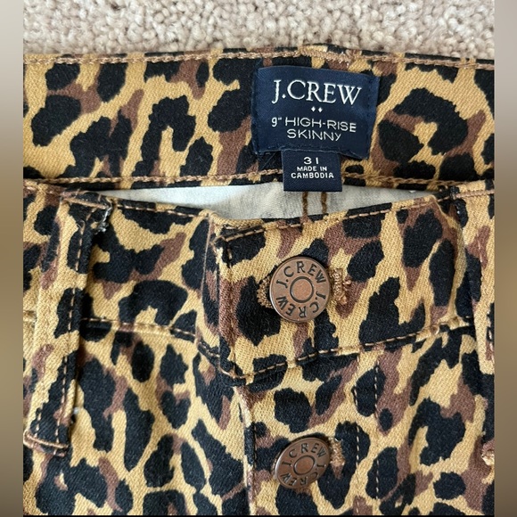 J crew 9” High Rise Leopard Skinny Jeans - Picture 3 of 3